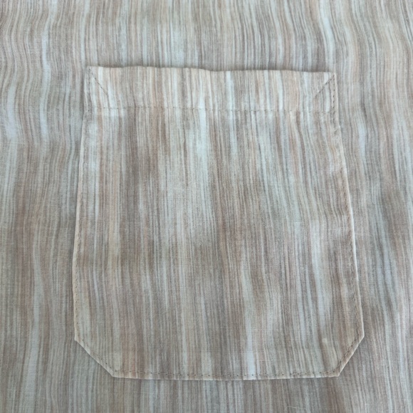 Vintage Lilly Dache Men's Short Sleeve Shirt Tan Stripe Retro Design 1970's - Picture 8 of 9